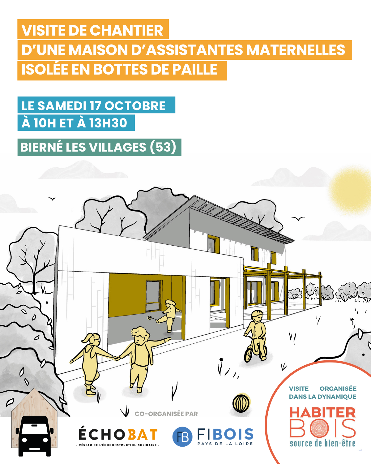 Visite de chantier d'une MAM écoconstruite